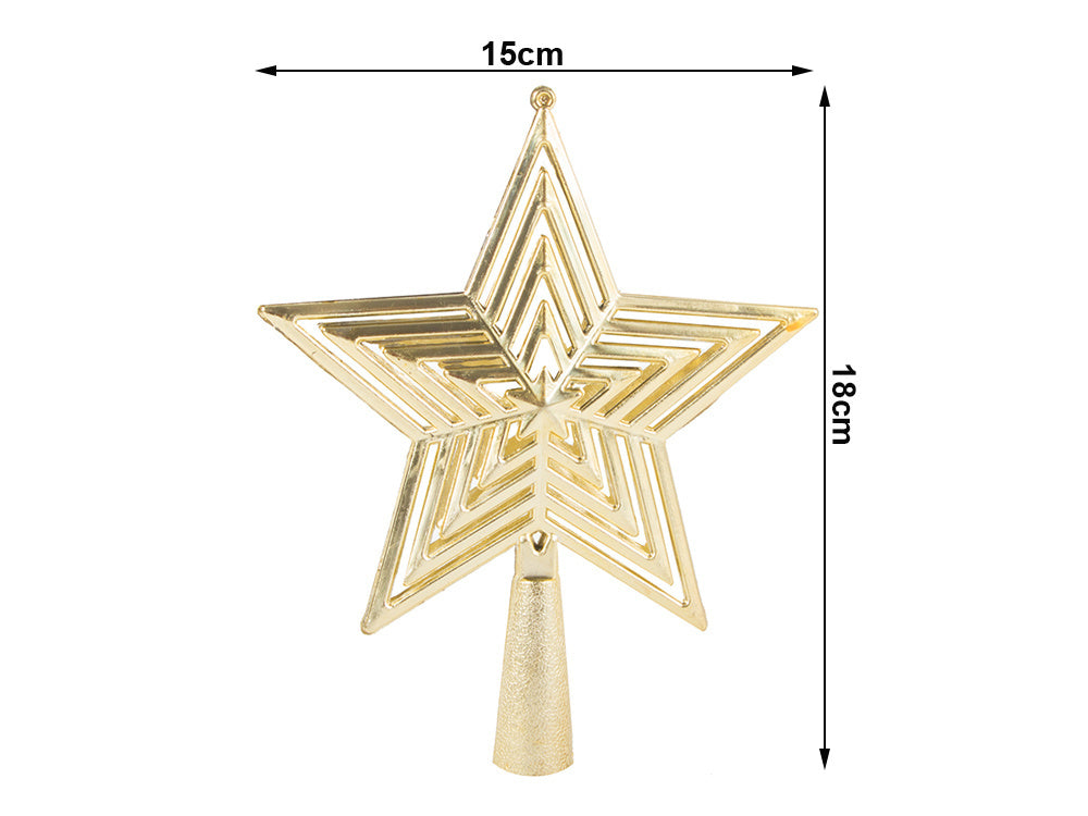 Kalėdų žvaigždė kalėdų eglutės papuošalas kalėdų antgalis nesulaužomas auksinis
