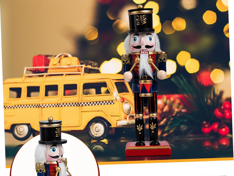 Riešutininkas medinis kareivis dekoratyvinė kalėdinė figūrėlė dovana