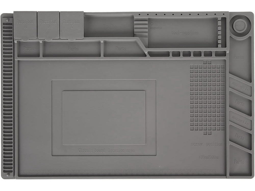 Silikono paslaugų kilimėlis litavimo organizatorius didelis padas 30x45 magnetas