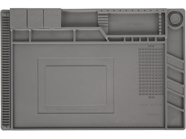 Silikono paslaugų kilimėlis litavimo organizatorius didelis padas 30x45 magnetas