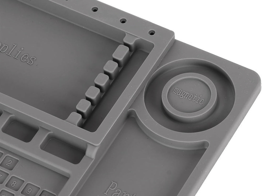 Silikono paslaugų kilimėlis litavimo organizatorius didelis padas 30x45 magnetas