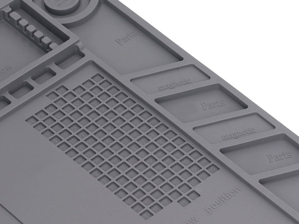 Silikono paslaugų kilimėlis litavimo organizatorius didelis padas 30x45 magnetas