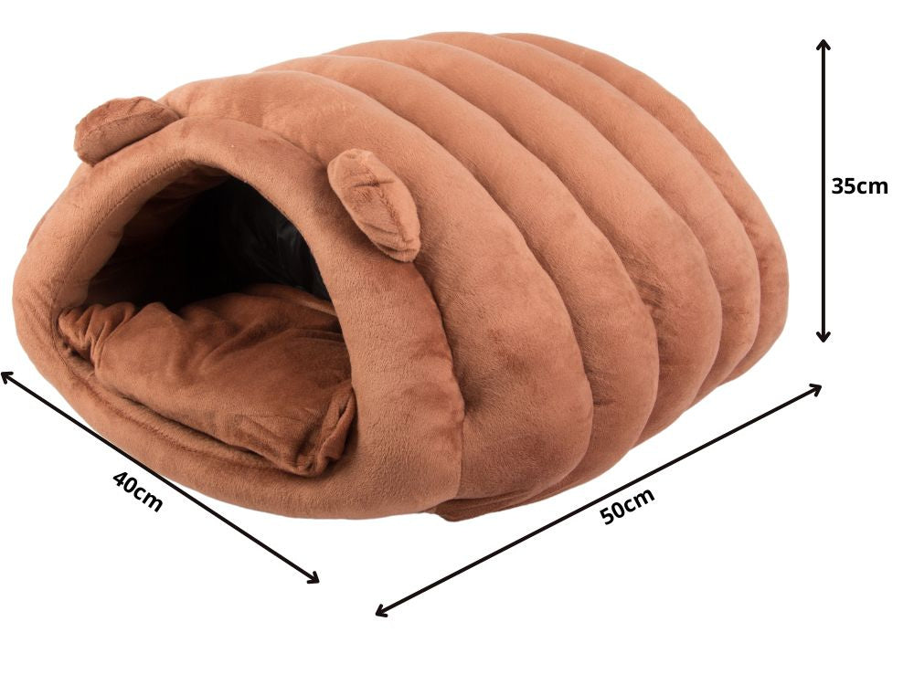 Pliušinis lovos kokonas šuniui katė minkšta pagalvė patalynė pūkuota, Ruda, Szín, Barna