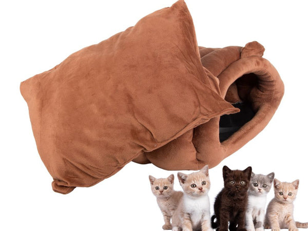 Pliušinis lovos kokonas šuniui katė minkšta pagalvė patalynė pūkuota, Ruda, Szín, Barna