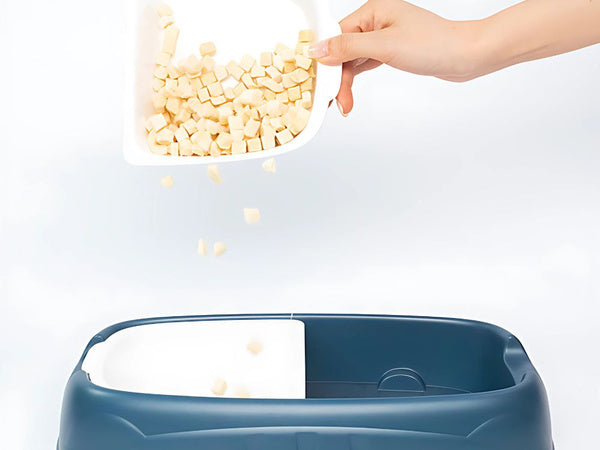 Dvigubas dubenėlis šuniui ir katei nuimami vandens ir maisto dubenėliai dideli plastikiniai, Mėlyna, Szín, Kék