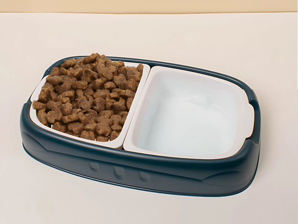 Dvigubas dubenėlis šuniui ir katei nuimami vandens ir maisto dubenėliai dideli plastikiniai, Mėlyna, Szín, Kék