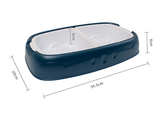 Dvigubas dubenėlis šuniui ir katei nuimami vandens ir maisto dubenėliai dideli plastikiniai, Mėlyna, Szín, Kék