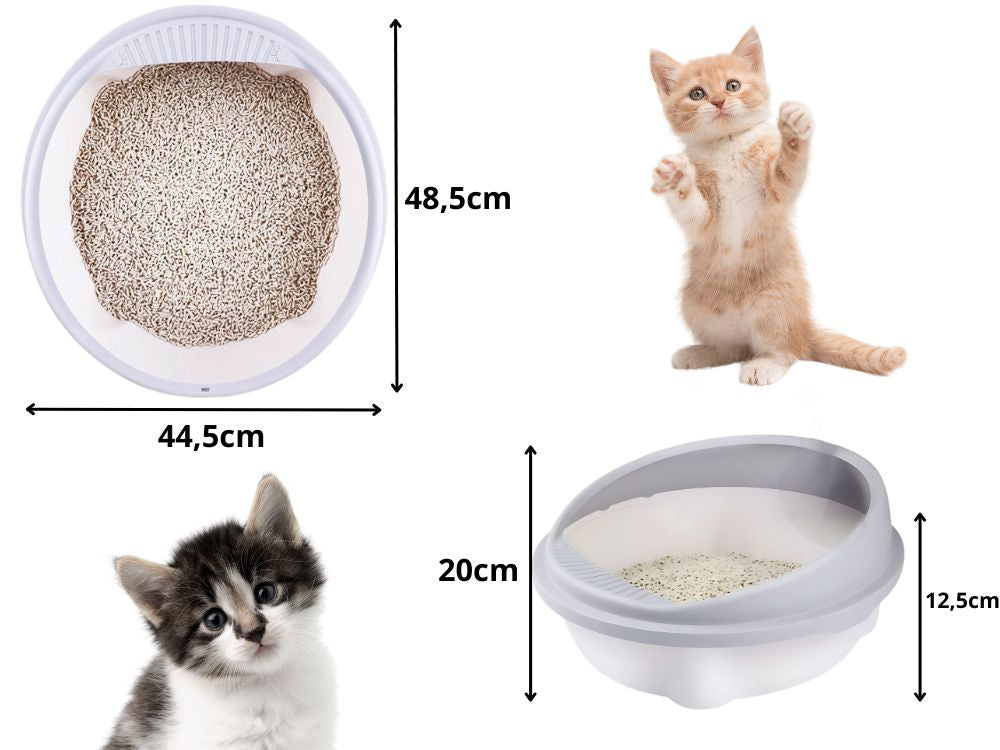 Atviras šiukšlių dėklas, didelis, tvirtas, su lopetėle ir aukštu apvadu