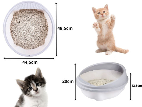 Atviras šiukšlių dėklas, didelis, tvirtas, su lopetėle ir aukštu apvadu