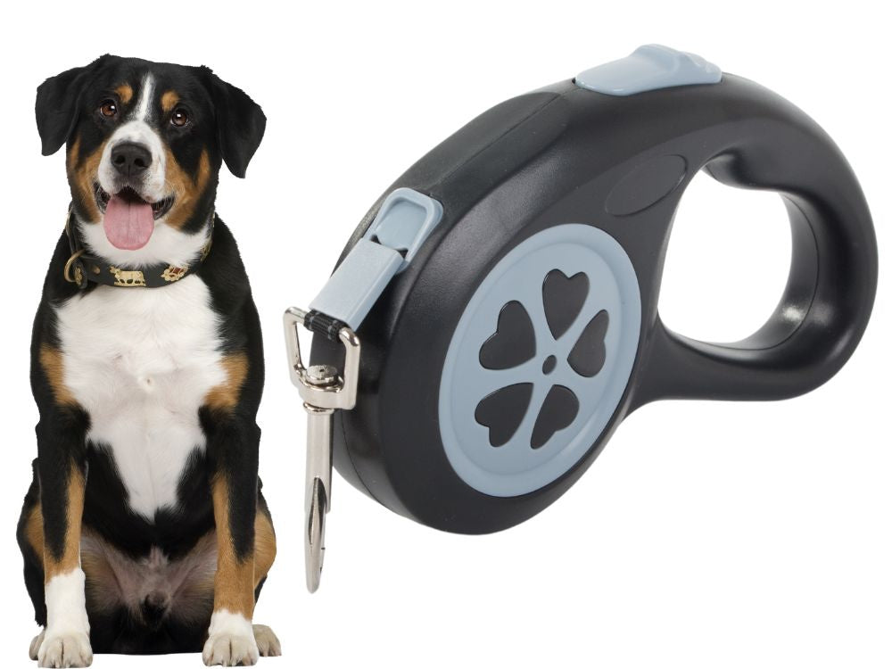 Automatinis šunų lanyardo uždarymas galingas lengvas 5m 15kg, Juoda, Szín, Fekete