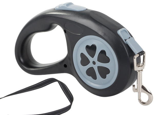 Automatinis šunų lanyardo uždarymas galingas lengvas 5m 15kg, Juoda, Szín, Fekete