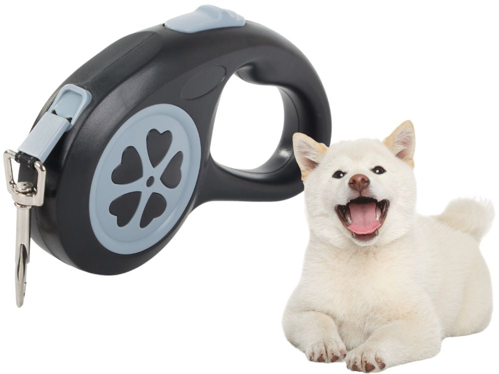 Automatinis šunų lanyardo uždarymas galingas lengvas 5m 15kg, Juoda, Szín, Fekete