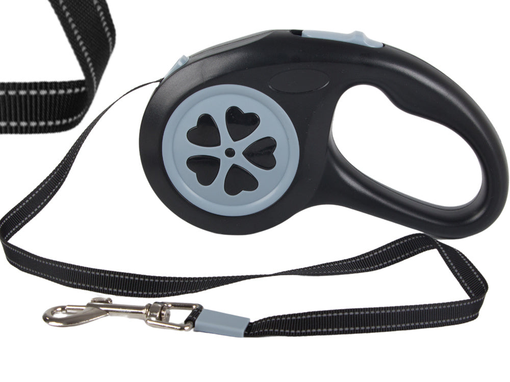 Automatinis šunų lanyardo uždarymas galingas lengvas 5m 15kg, Juoda, Szín, Fekete