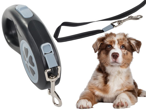 Automatinis šunų lanyardo uždarymas galingas lengvas 5m 15kg, Juoda, Szín, Fekete