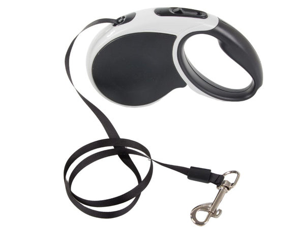 Automatinis 5 m stiprus pavadėlis šuniui iki 15 kg su užraktu stiprus ilgas, Juoda, Szín, Fekete