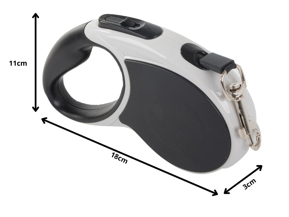 Automatinis 5 m stiprus pavadėlis šuniui iki 15 kg su užraktu stiprus ilgas, Juoda, Szín, Fekete