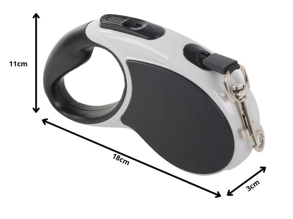 Automatinis 5 m stiprus pavadėlis šuniui iki 15 kg su užraktu stiprus ilgas, Juoda, Szín, Fekete