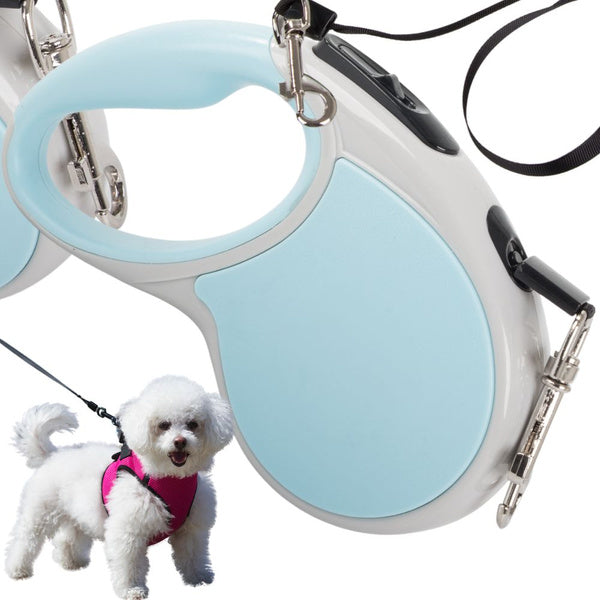 Automatinis 5 m stiprus pavadėlis šuniui iki 15 kg su užraktu stiprus ilgas, Mėlyna, Szín, Kék