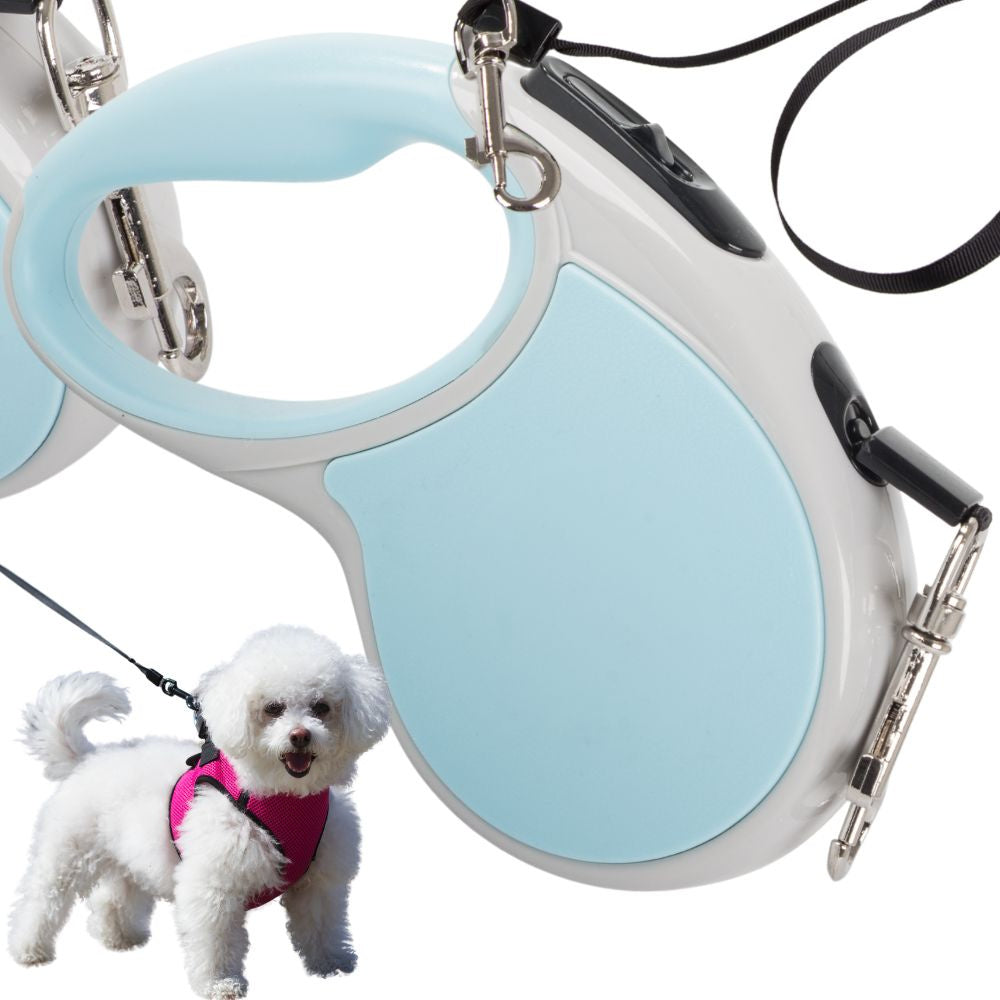 Automatinis 5 m stiprus pavadėlis šuniui iki 15 kg su užraktu stiprus ilgas, Mėlyna, Szín, Kék