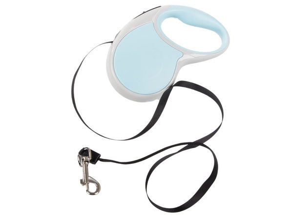 Automatinis 5 m stiprus pavadėlis šuniui iki 15 kg su užraktu stiprus ilgas, Mėlyna, Szín, Kék