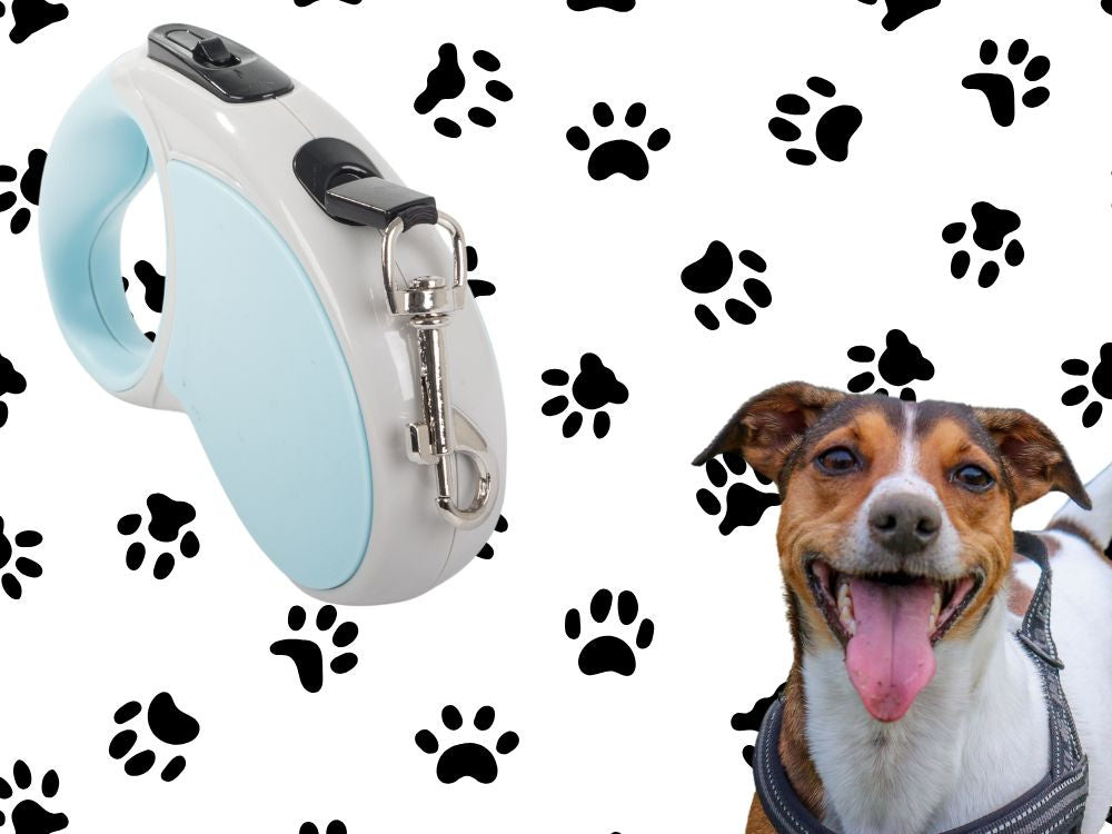 Automatinis 5 m stiprus pavadėlis šuniui iki 15 kg su užraktu stiprus ilgas, Mėlyna, Szín, Kék