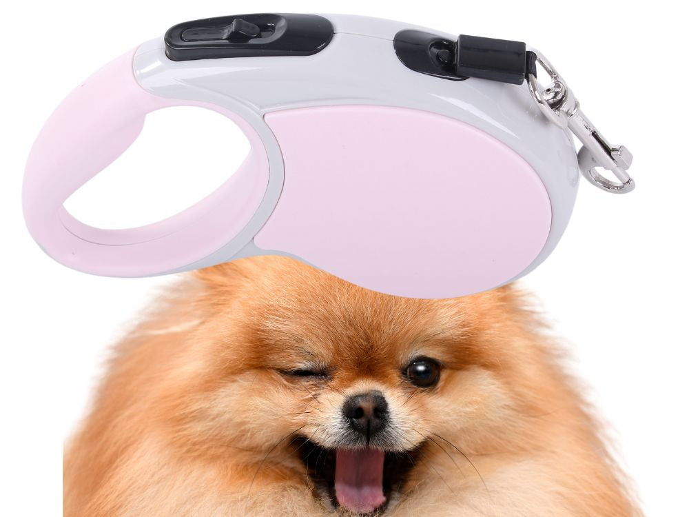 Automatinis 5 m stiprus pavadėlis šuniui iki 15 kg su užraktu stiprus ilgas, Rožinė, Szín, Rózsaszín