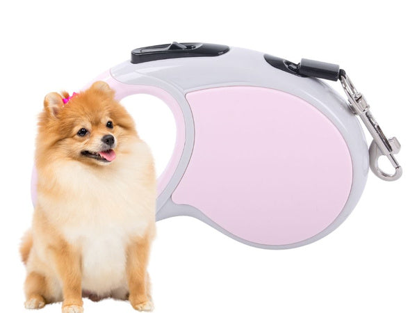 Automatinis 5 m stiprus pavadėlis šuniui iki 15 kg su užraktu stiprus ilgas, Rožinė, Szín, Rózsaszín