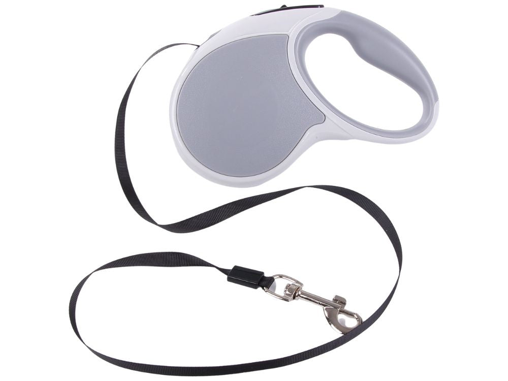 Automatinis 5 m stiprus pavadėlis šuniui iki 15 kg su užraktu stiprus ilgas, Pilka, Szín, Szürke