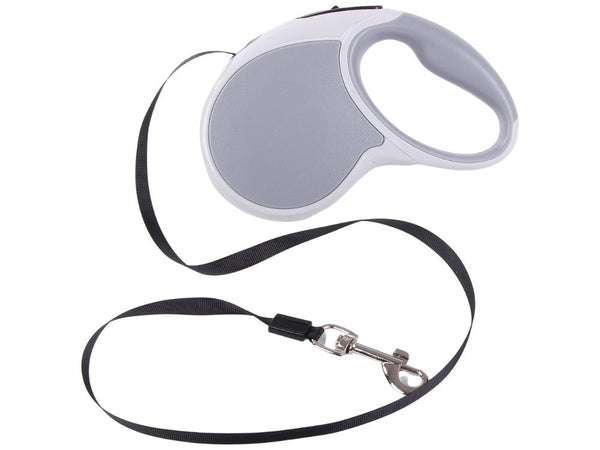 Automatinis 5 m stiprus pavadėlis šuniui iki 15 kg su užraktu stiprus ilgas, Pilka, Szín, Szürke