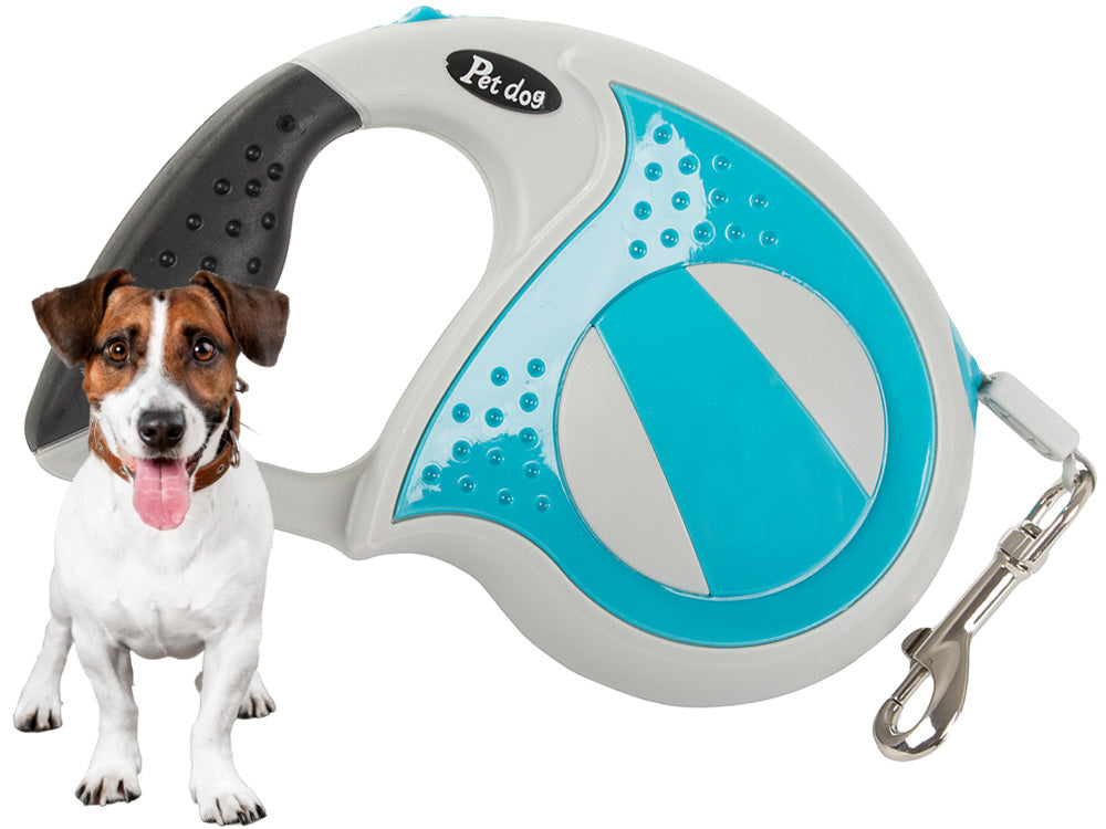 Automatinis 5 m stiprus pavadėlis šuniui iki 20 kg su užraktu stiprus ilgas, Mėlyna, Szín, Kék