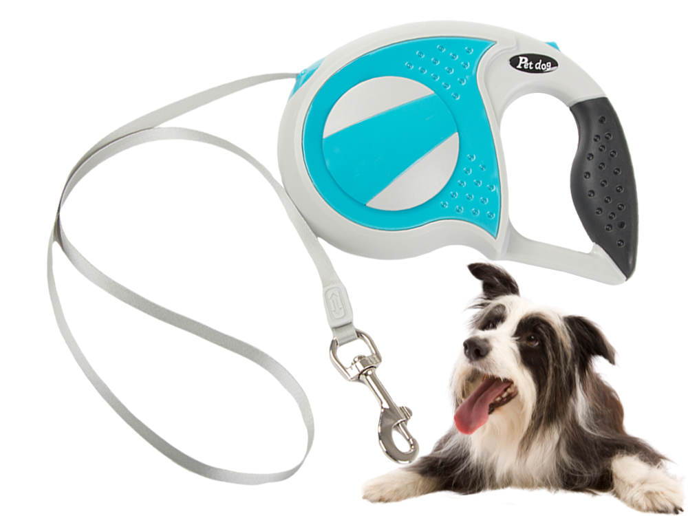 Automatinis 5 m stiprus pavadėlis šuniui iki 20 kg su užraktu stiprus ilgas, Mėlyna, Szín, Kék