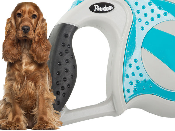 Automatinis 5 m stiprus pavadėlis šuniui iki 20 kg su užraktu stiprus ilgas, Mėlyna, Szín, Kék