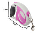 Automatinis 5 m stiprus pavadėlis šuniui iki 20 kg su užraktu stiprus ilgas, Rožinė, Szín, Rózsaszín