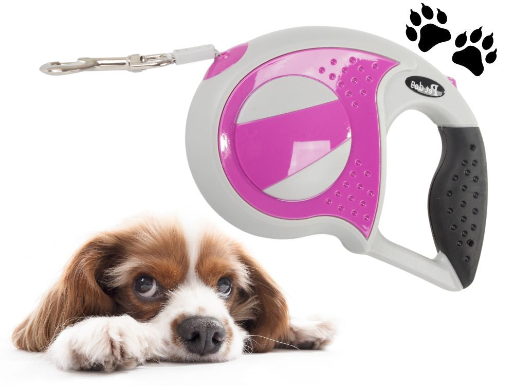 Automatinis 5 m stiprus pavadėlis šuniui iki 20 kg su užraktu stiprus ilgas, Rožinė, Szín, Rózsaszín