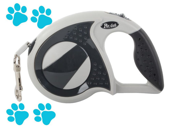 Automatinis 5 m stiprus pavadėlis šuniui iki 20 kg su užraktu stiprus ilgas, Juoda, Szín, Fekete