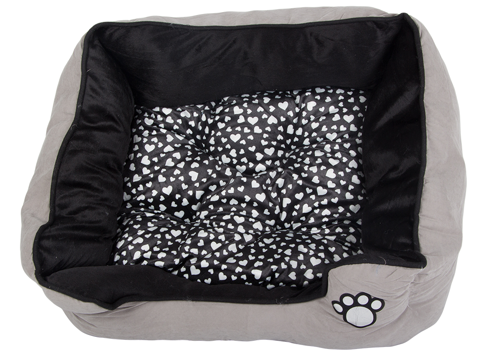 Pliušinė patalynė šuns lova su ištraukiama pagalvėle minkšta patogi, Pilka, Szín, Szürke