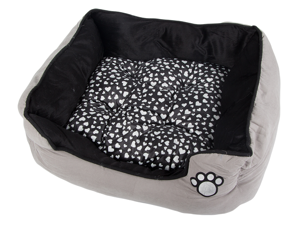 Pliušinė patalynė šuns lova su ištraukiama pagalvėle minkšta patogi, Pilka, Szín, Szürke