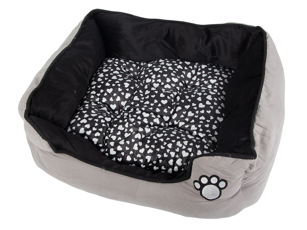 Pliušinė patalynė šuns lova su ištraukiama pagalvėle minkšta patogi, Pilka, Szín, Szürke