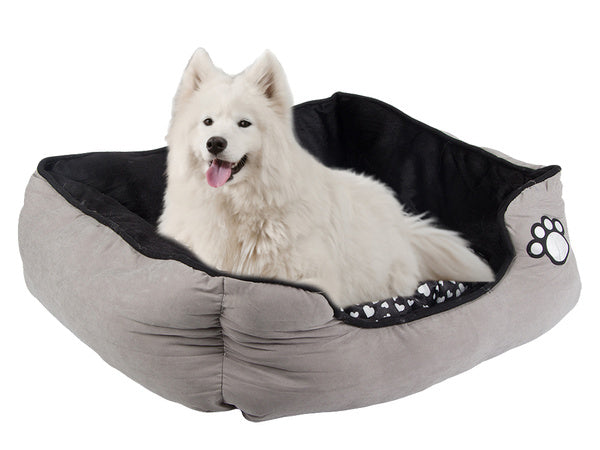 Pliušinė patalynė šuns lova su ištraukiama pagalvėle minkšta patogi, Pilka, Szín, Szürke