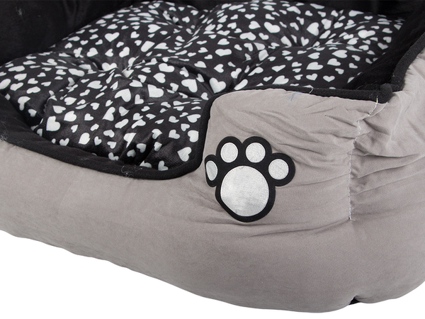 Pliušinė patalynė šuns lova su ištraukiama pagalvėle minkšta patogi, Pilka, Szín, Szürke