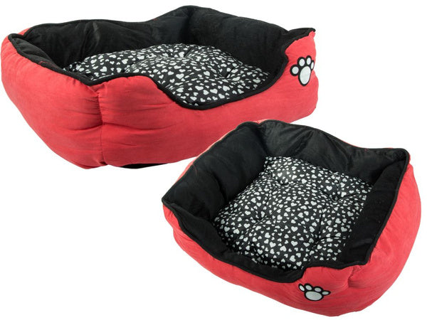 Pliušinė patalynė šuns lova su ištraukiama pagalvėle minkšta patogi, Raudona, Szín, Piros