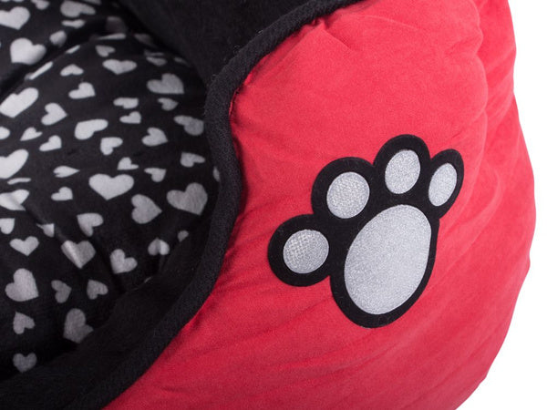 Pliušinė patalynė šuns lova su ištraukiama pagalvėle minkšta patogi, Raudona, Szín, Piros