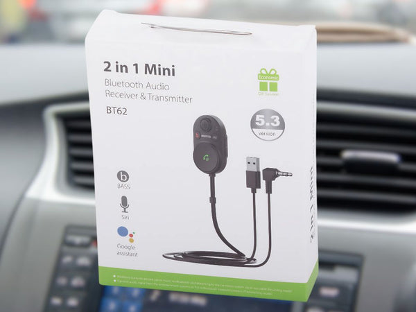 bluetooth automobilinis siųstuvo adapteris usb kabelis aux bt5.3 bass boost