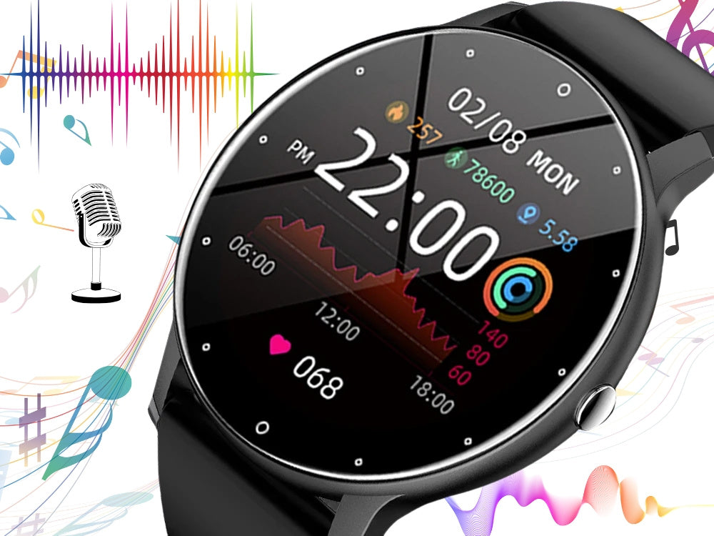 Išmanusis laikrodis moterų laikrodis vyrų guminis dirželis sporto bluetooth skambučiai