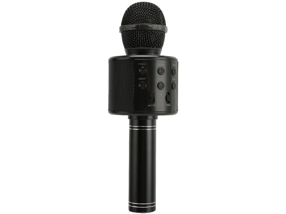 Belaidis mikrofonas bluetooth karaoke garsiakalbis apvalus su dėklu įvairūs režimai, Juoda, Szín, Fekete