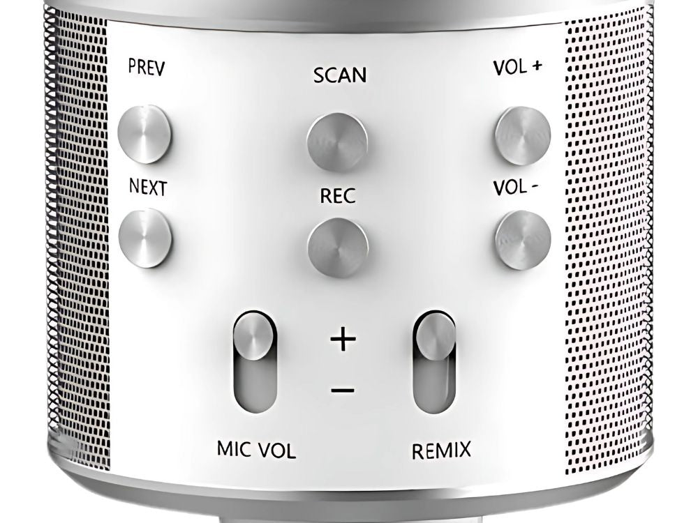 Belaidis mikrofonas bluetooth karaoke garsiakalbis apvalus su dėklu įvairūs režimai, Sidabras, Szín, Ezüst