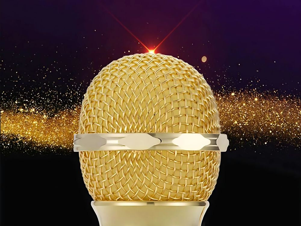 Belaidis mikrofonas bluetooth karaoke garsiakalbis apvalus su dėklu įvairūs režimai, Auksinis, Szín, Aranysárga