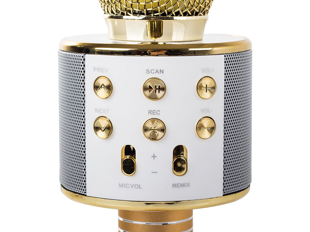 Belaidis mikrofonas bluetooth karaoke garsiakalbis apvalus su dėklu įvairūs režimai, Auksinis, Szín, Aranysárga