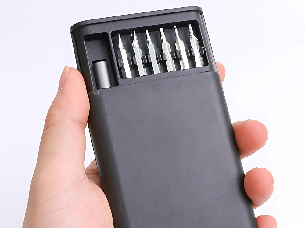 Tikslių atsuktuvo antgalių rinkinys magnetiniai antgaliai 24 antgaliai + dėklas