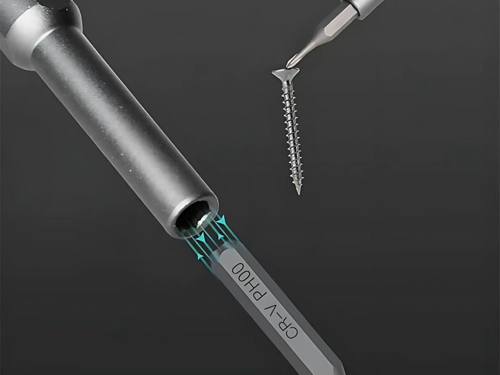 Tikslių atsuktuvo antgalių rinkinys magnetiniai antgaliai 24 antgaliai + dėklas